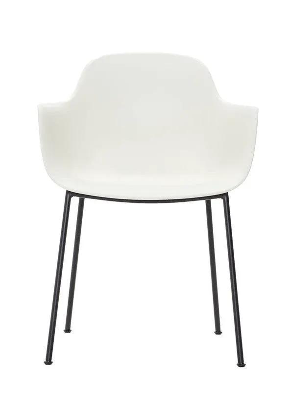 AC3 Spisebordsstol, Mat hvid plast, Sort