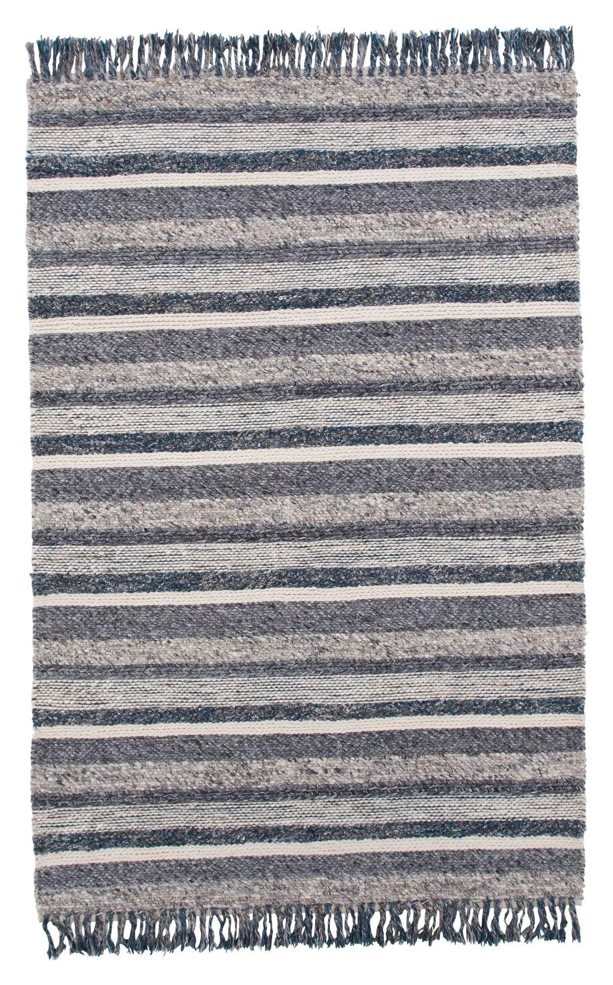 Agra uld tæppe, 170x240, Marine/Grå - UNOLIVING.COM