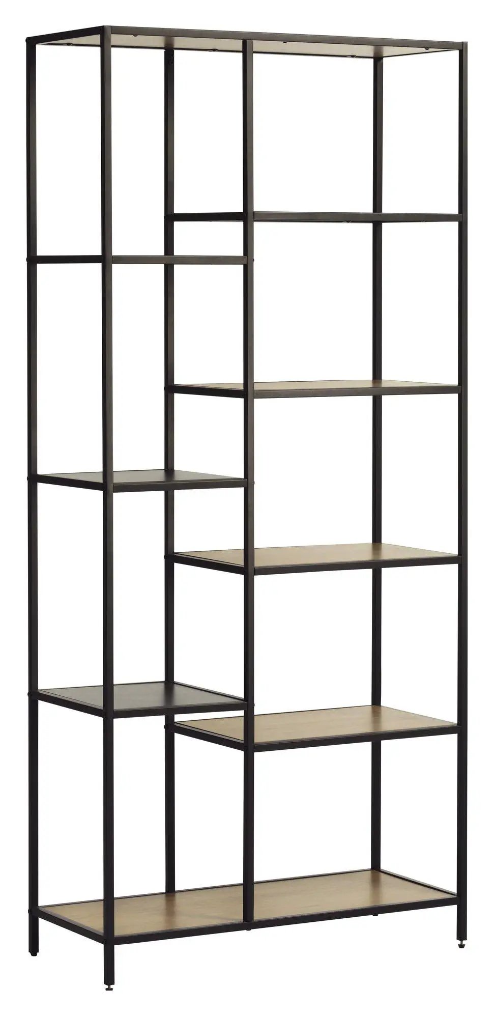 Altino, reol 180cm - sort/eg - UNOLIVING.COM