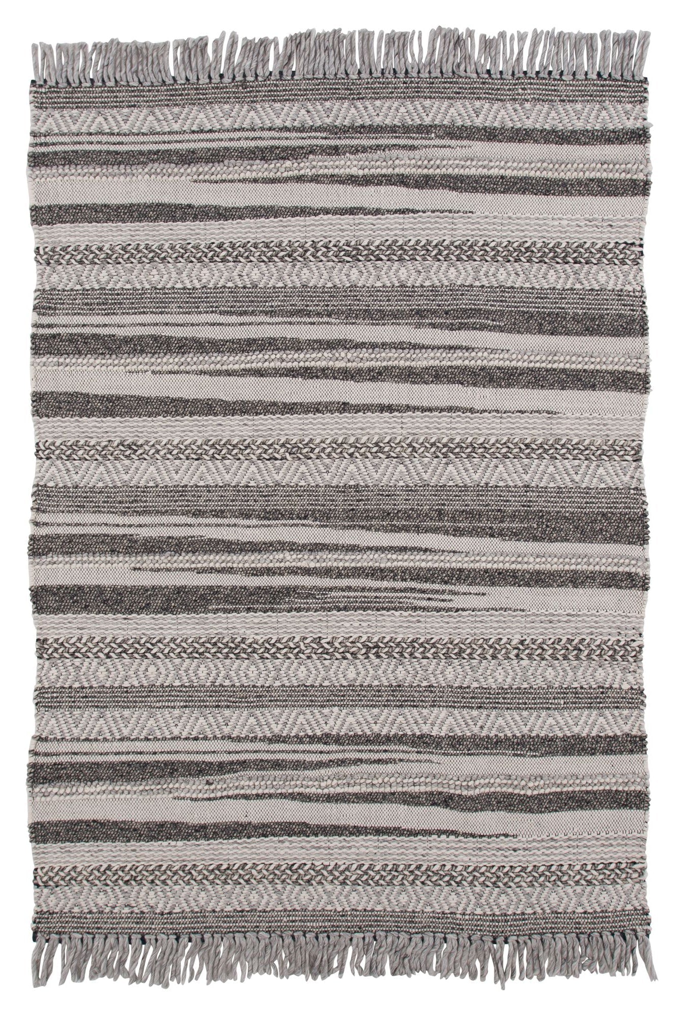 Alwar uld tæppe, 170x240, Mørkegrå - UNOLIVING.COM