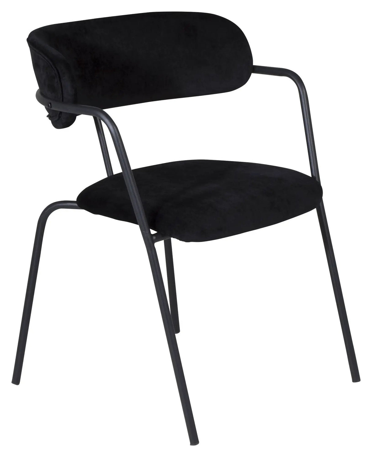 Arrow Spisebordsstol m. armlæn, Sort velour - UNOLIVING.COM