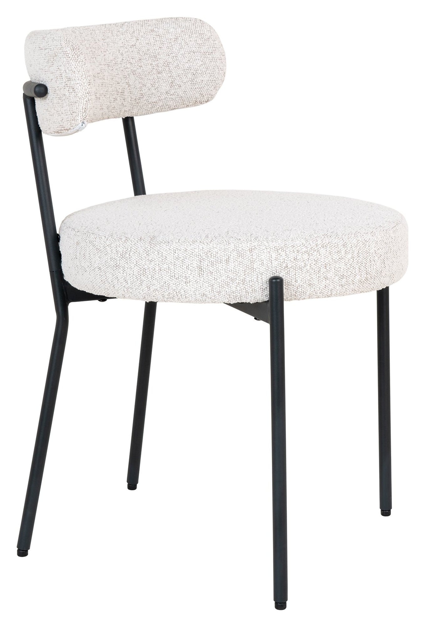 Badalona Spisebordsstol, hvid/bouclé - UNOLIVING.COM