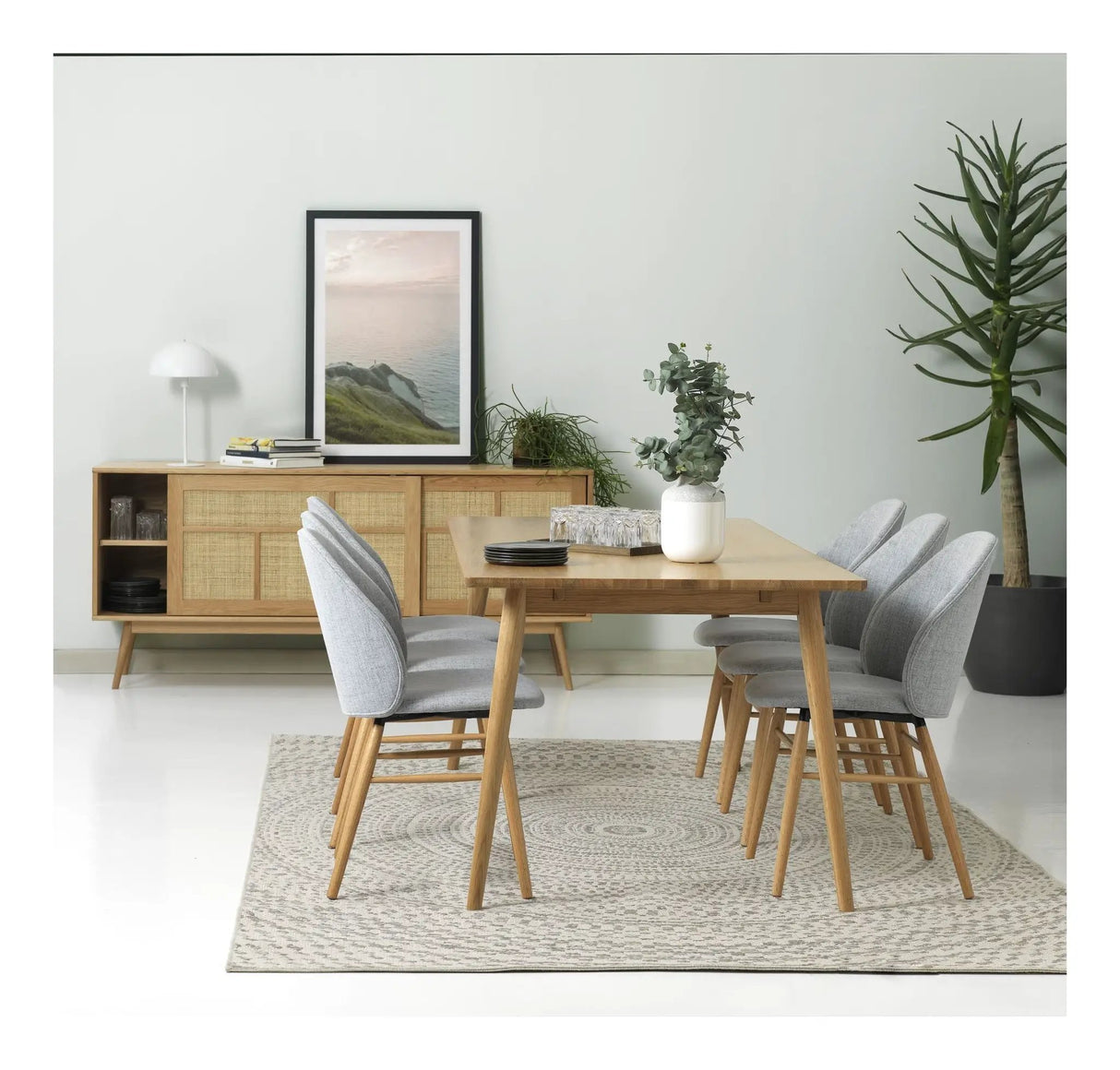 Barrali Skænk, Natur eg, Rattan, B:180