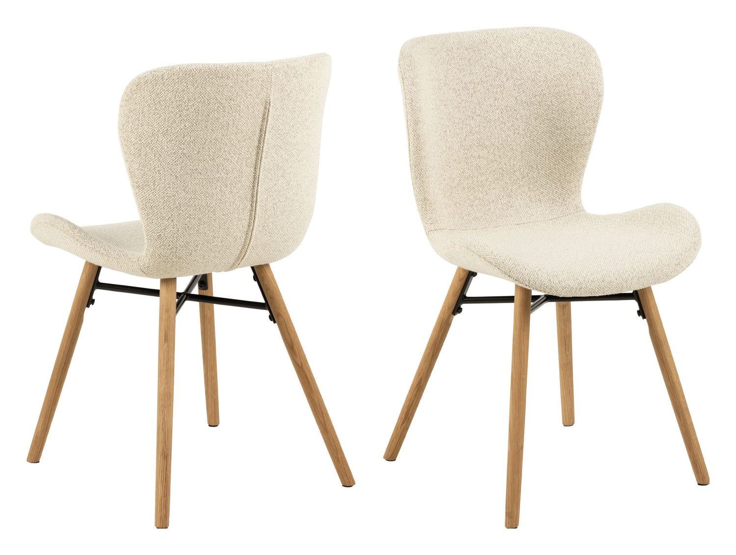 Batilda A1 Spisebordsstol, Stel olieret eg, Beige stof