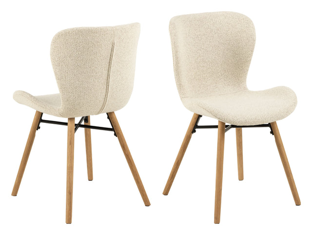 Batilda A1 Spisebordsstol, Stel olieret eg, Beige stof