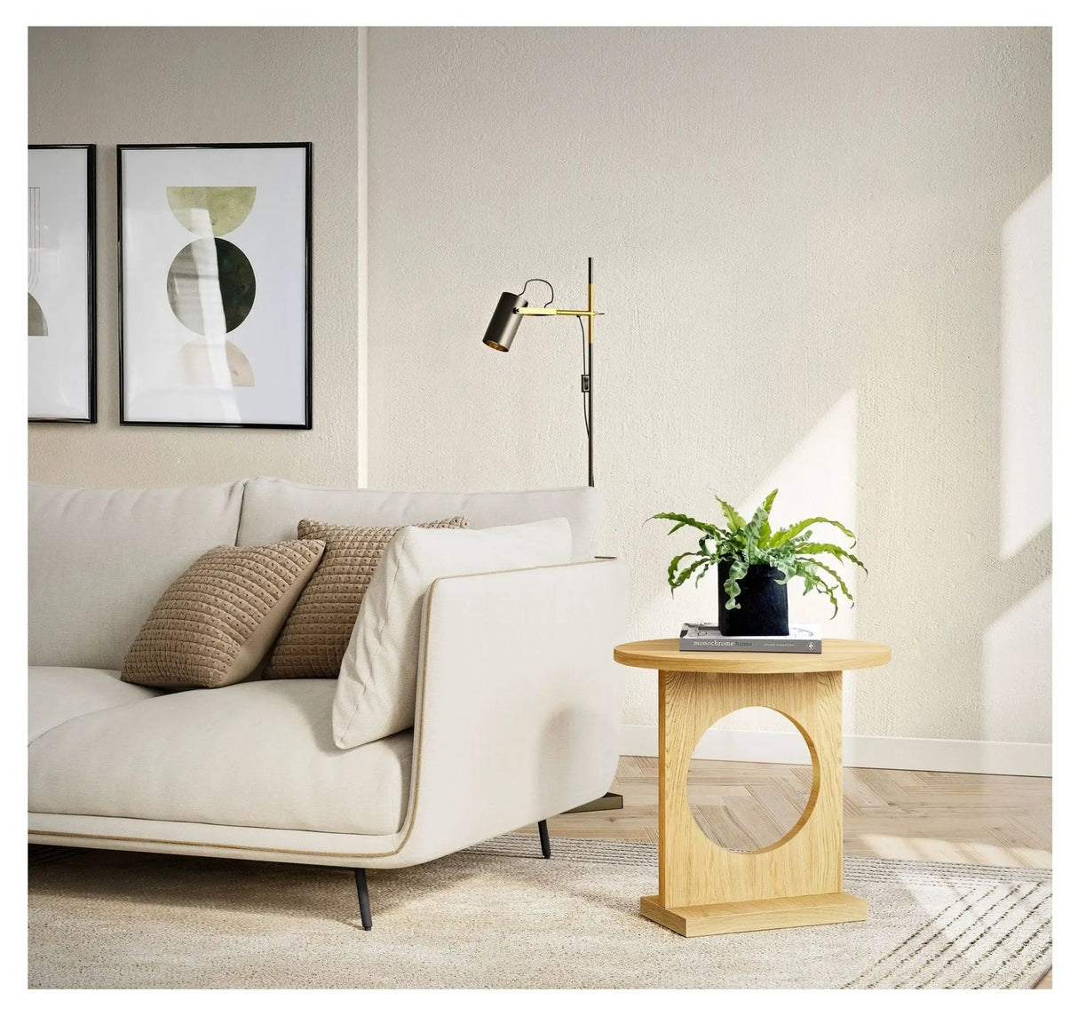 Bau Sidebord, Natur egefinér, Ø45 - UNOLIVING.COM