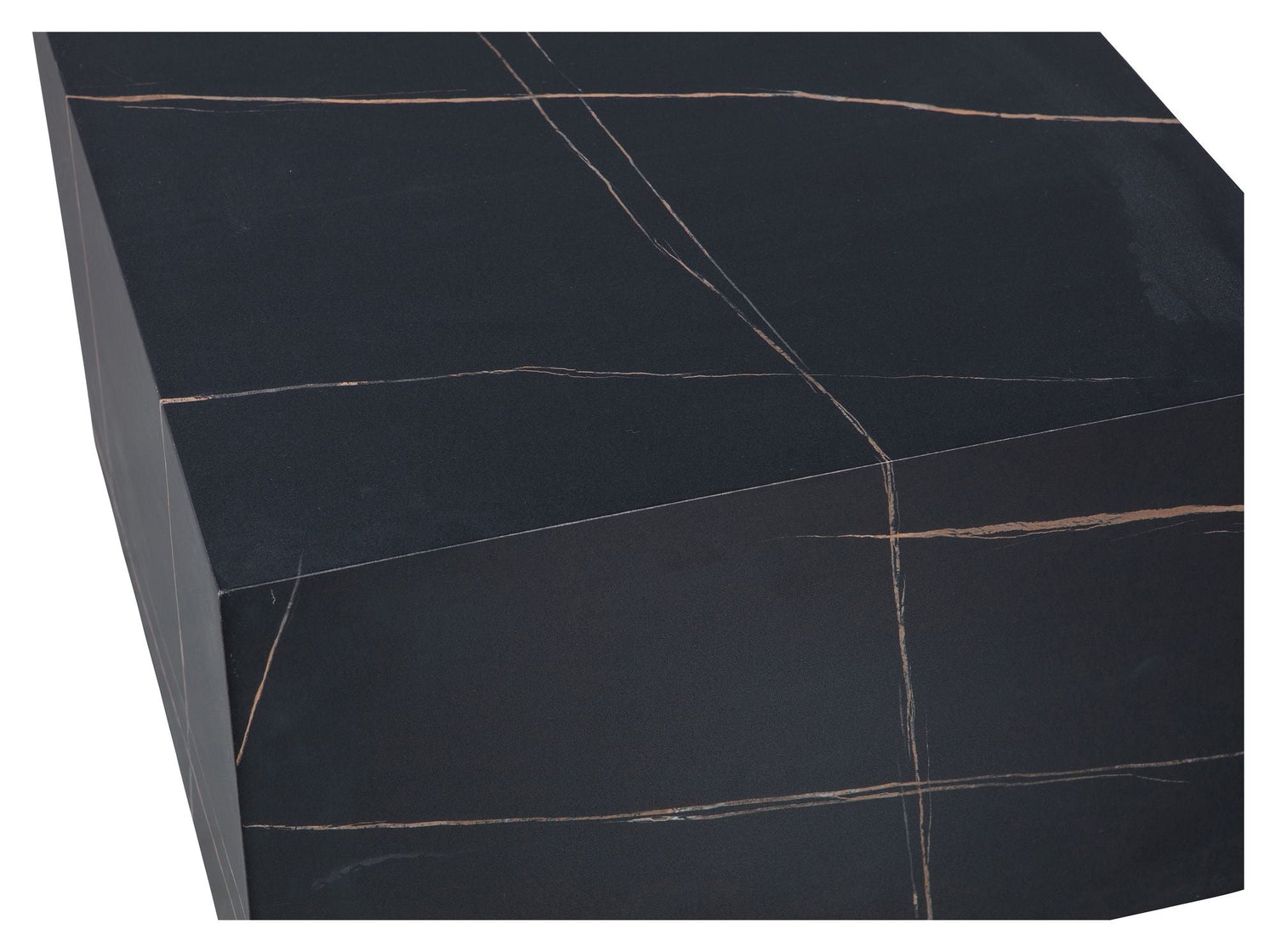 Benji Sofabord m. marmorlook, 60x60, Sort - UNOLIVING.COM