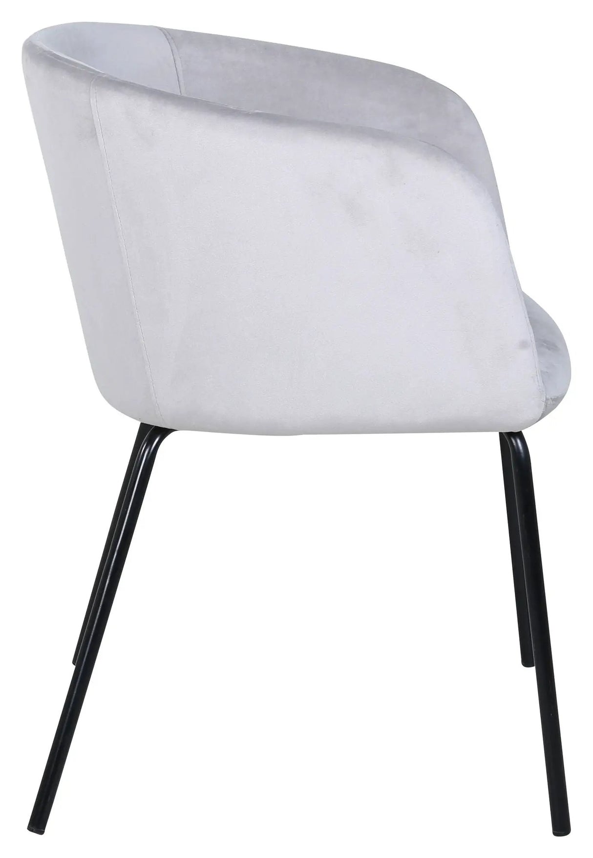 Berit Spisebordsstol, Grå Velour/Sort - UNOLIVING.COM