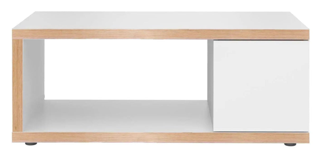 Berlin Sofabord, Hvid/Plywood, 105x55x44 - UNOLIVING.COM