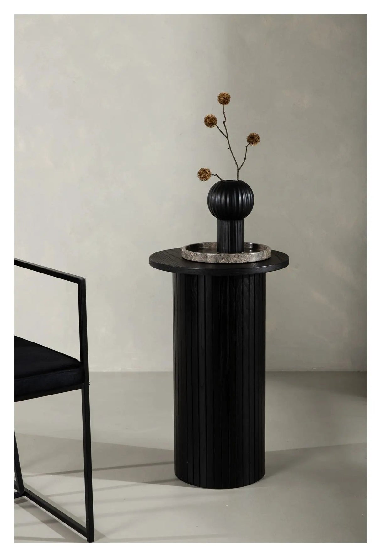 Bianca Sidebord Ø40 - Sort - UNOLIVING.COM