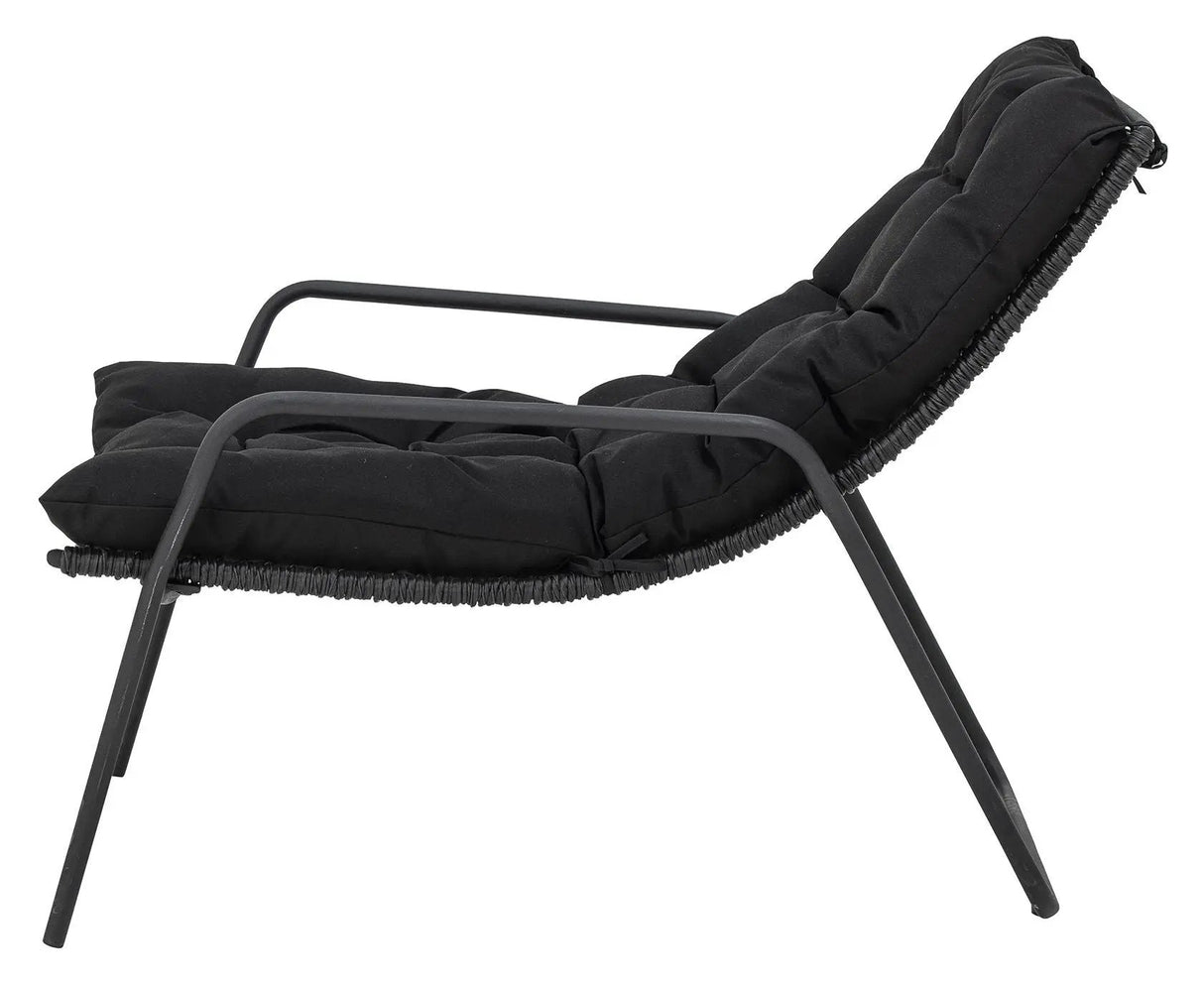 Bloomingville Boel Liggestol m. fodskammel, Sort, Metal - UNOLIVING.COM