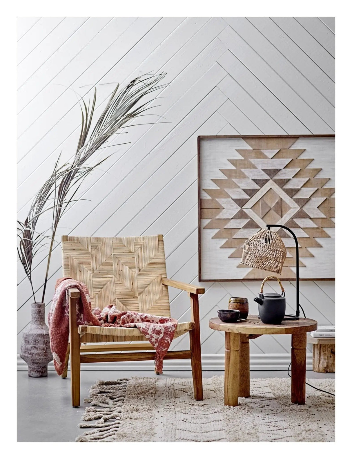 Bloomingville Dasha Tæppe 200x140, Natur - UNOLIVING.COM