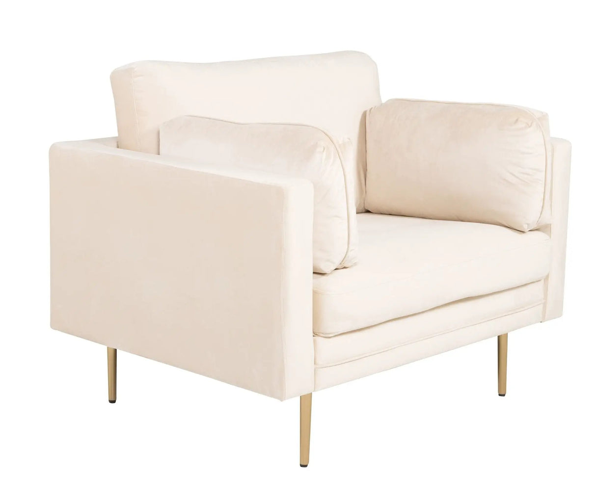 Boom Lænestol, Creme Velour - UNOLIVING.COM