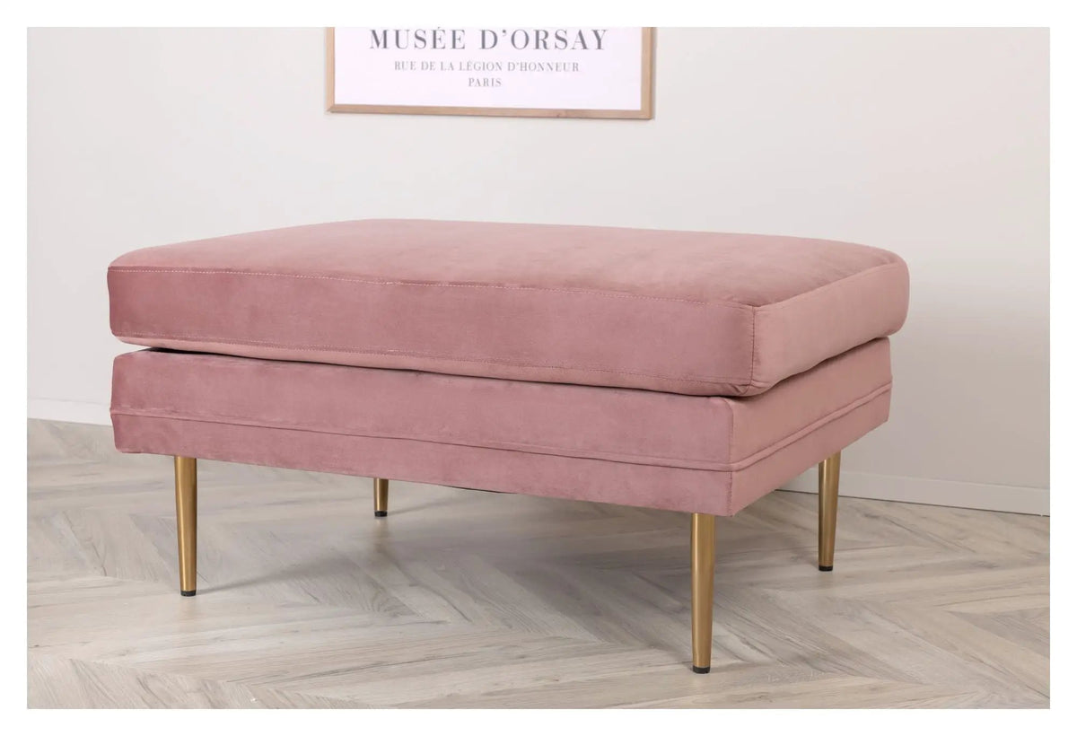 Boom Ottoman, Pink Velour