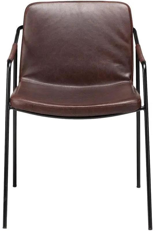 Boto Spisebordsstol m. arm, vintage cocoa kunstlæder - UNOLIVING.COM