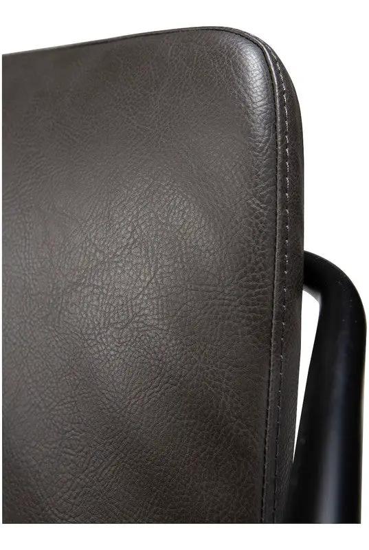 Boto Spisebordsstol m. arm, vintage grå kunstlæder - UNOLIVING.COM