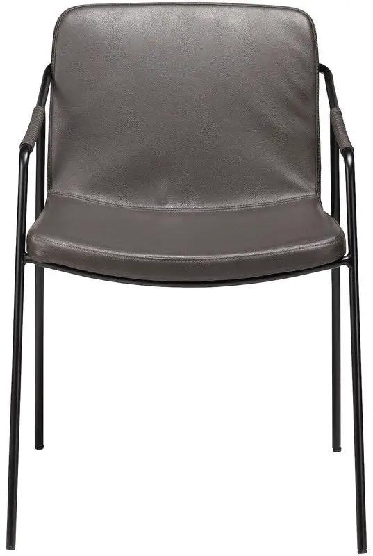 Boto Spisebordsstol m. arm, vintage grå kunstlæder - UNOLIVING.COM