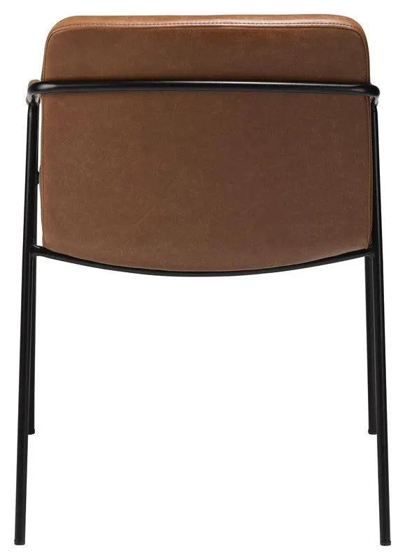 Boto Spisebordsstol m. arm, vintage lysebrun kunstlæder - UNOLIVING.COM