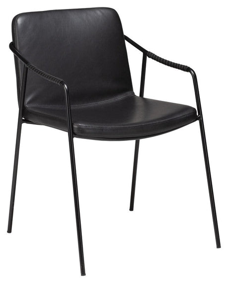 Boto Spisebordsstol m. arm, vintage sort kunstlæder - UNOLIVING.COM