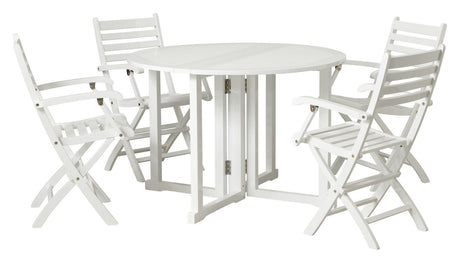 Butterfly Havebord, Hvid PU, Ø110 - UNOLIVING.COM