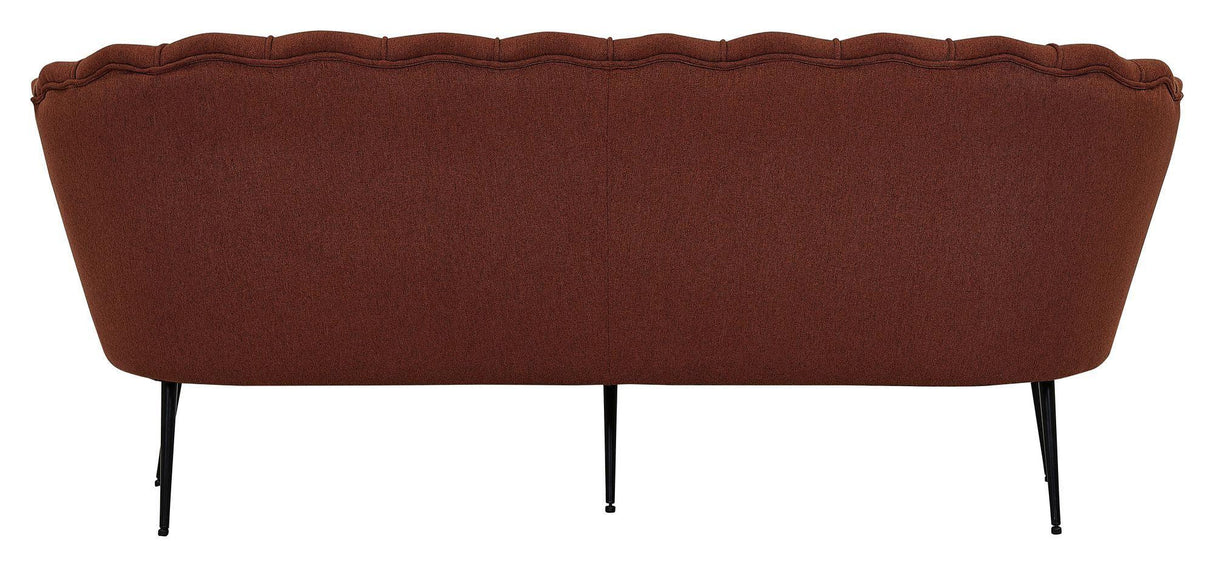 Calais 3 - pers. Sofa, Rusty Orange Stof m. sorte ben - UNOLIVING.COM