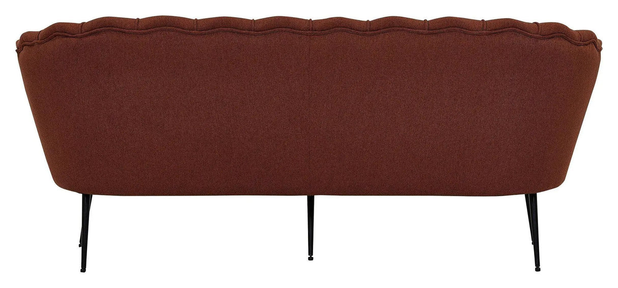 Calais 3 - pers. Sofa, Rusty Orange Stof m. sorte ben - UNOLIVING.COM