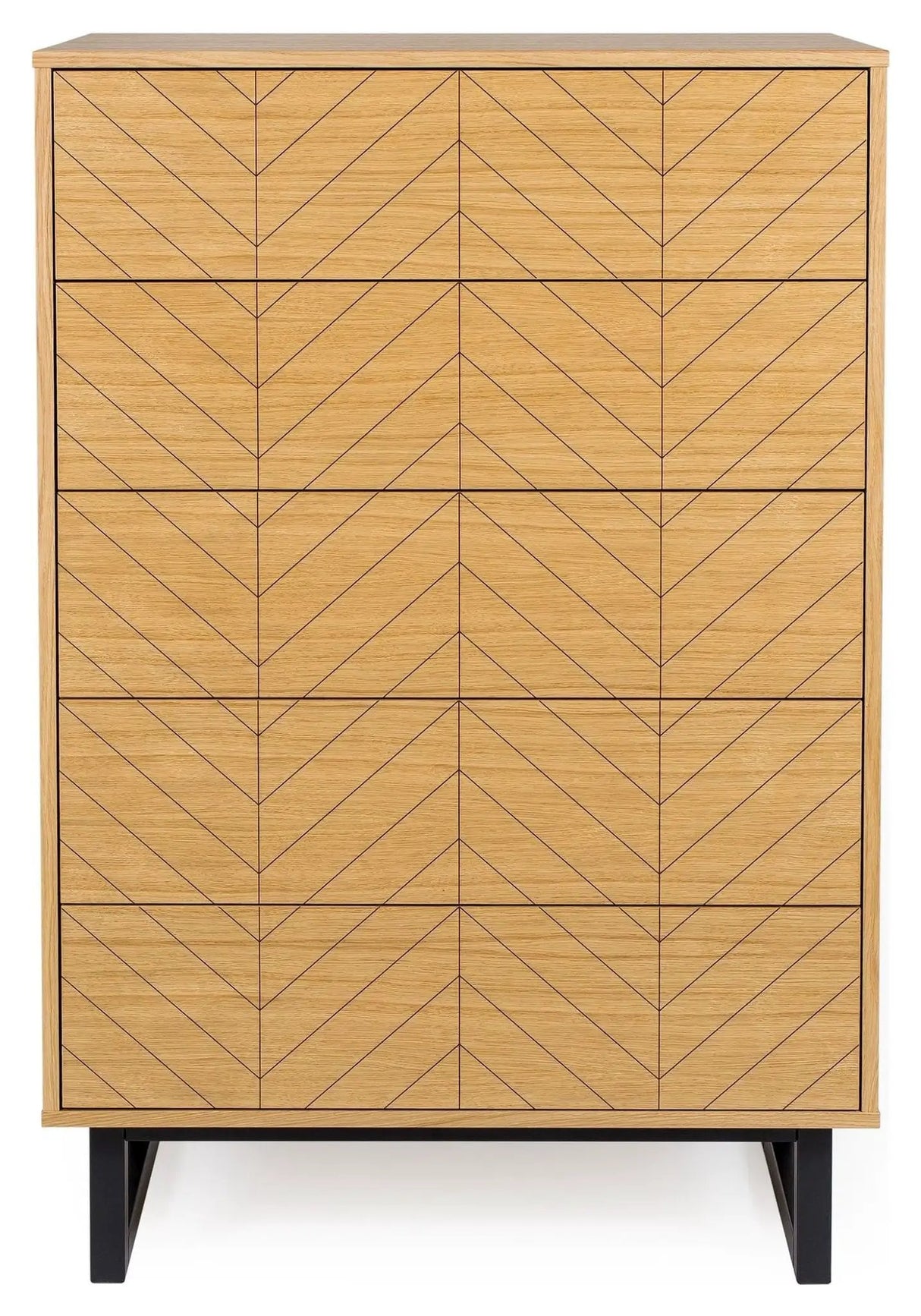Camden Kommode, Herringbone Print, Eg - UNOLIVING.COM
