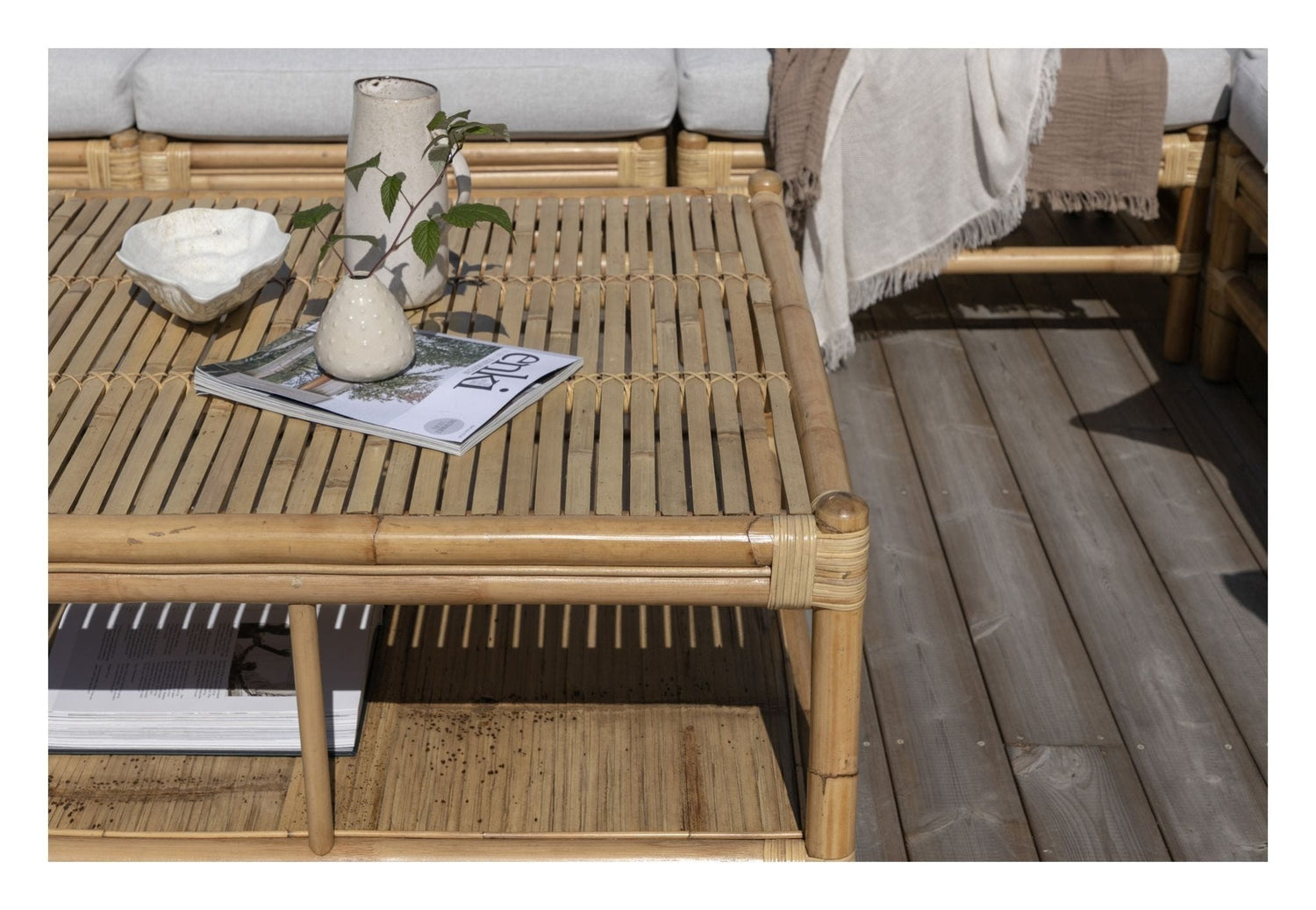 Cane Loungebord 70x120 - Bambus - UNOLIVING.COM