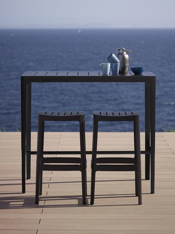 Cane - line Cut H76 Barstol, Sort - UNOLIVING.COM