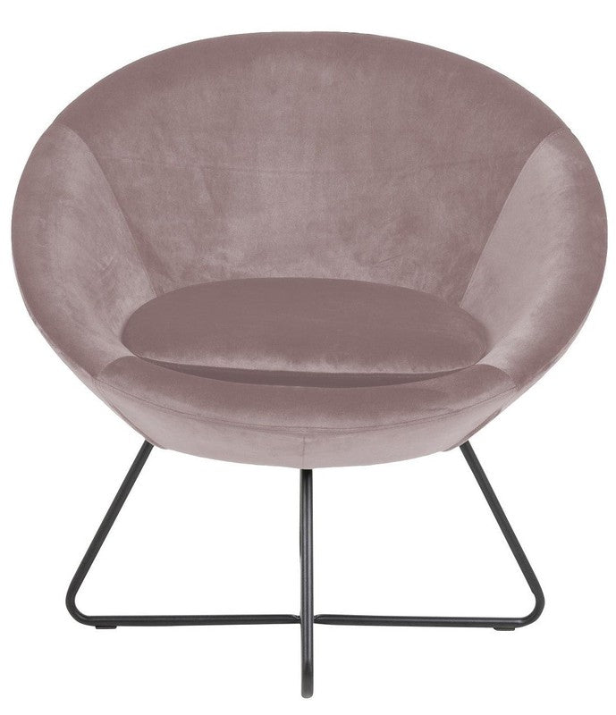 Center Loungestol, Støvet rosa velour - UNOLIVING.COM