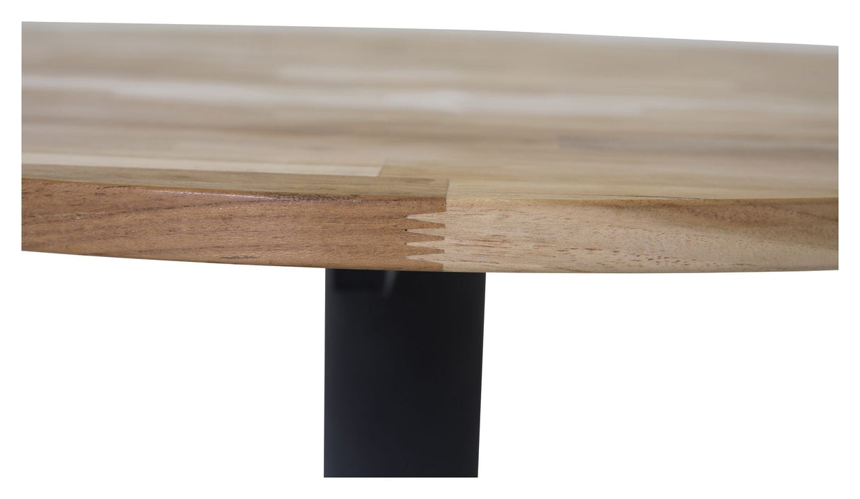 Cirebon Spisebord, Teak m. sorte ben, Ø140 - UNOLIVING.COM
