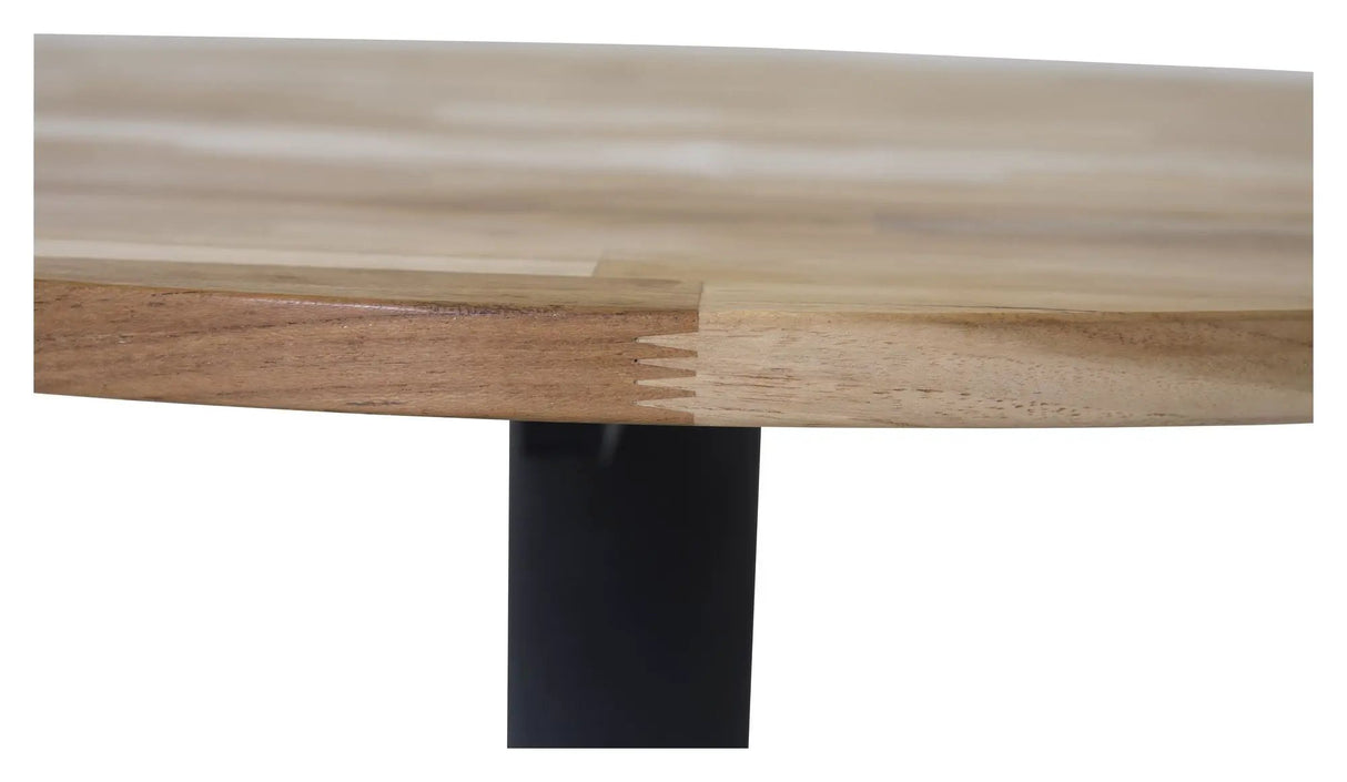 Cirebon Spisebord, Teak m. sorte ben, Ø140 - UNOLIVING.COM