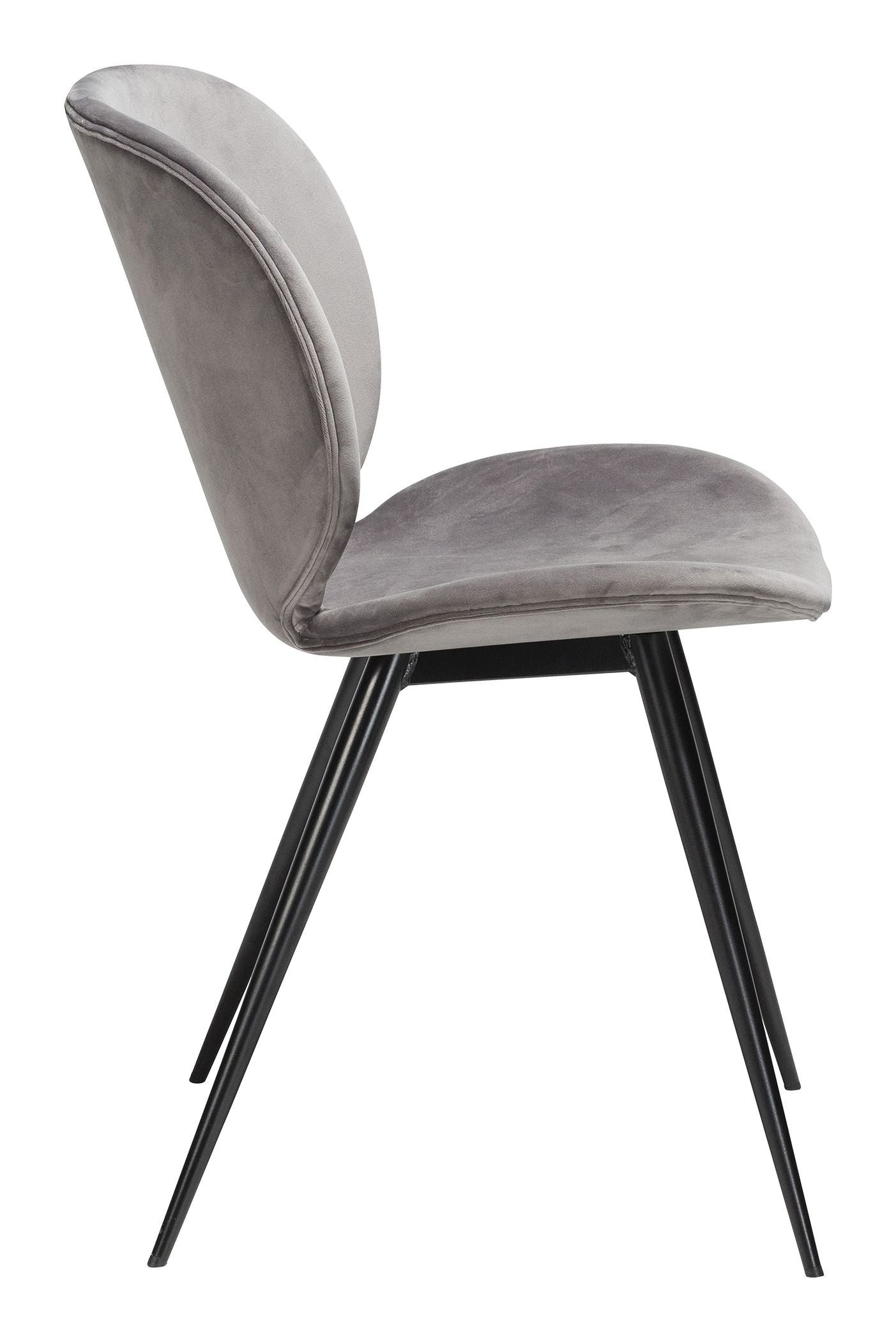 Cloud Spisebordsstol, alu velour, sort ben