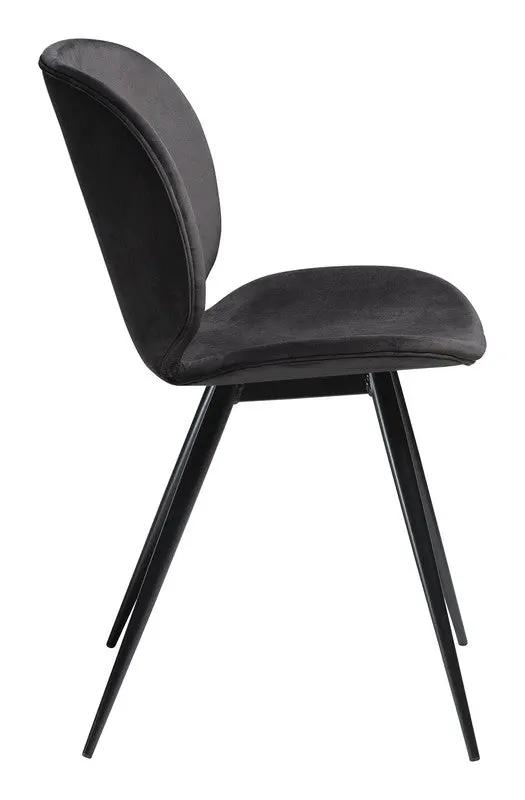 Cloud Spisebordsstol, sort velour, sort ben