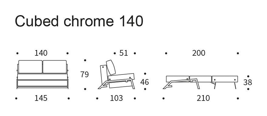 Cubed 140 Sovesofa m. kromben, Twist/Granite - UNOLIVING.COM