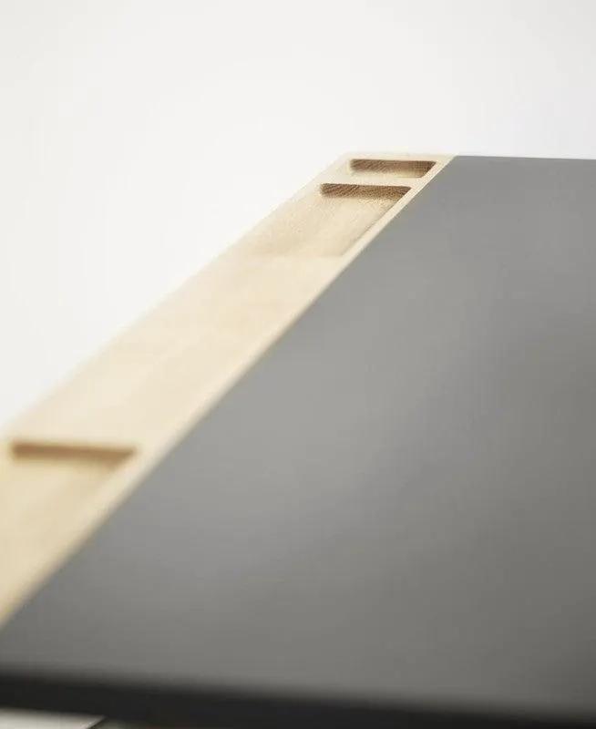 D1 Skrivebord, Linoleum kul, hvidpigment eg