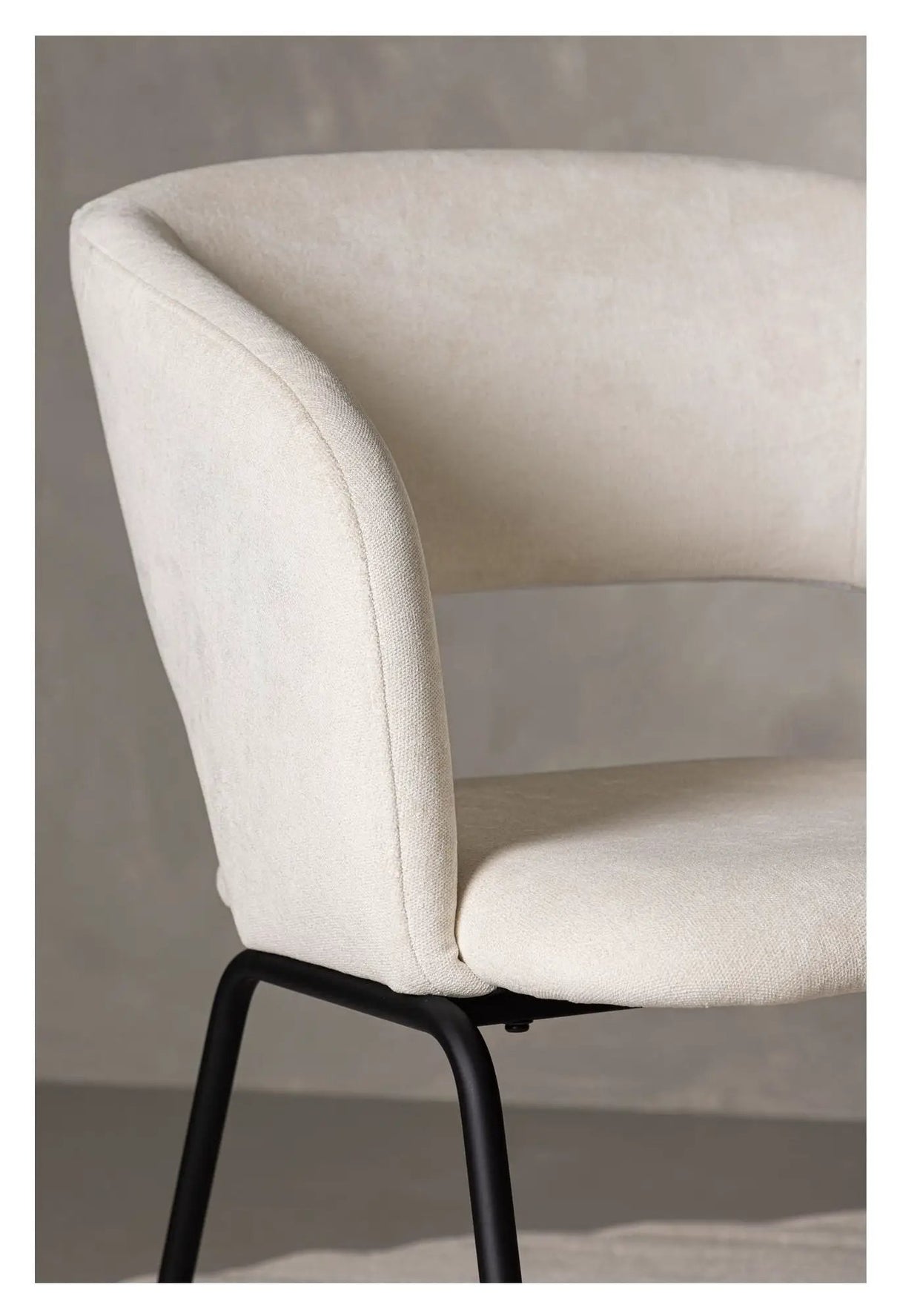 Day Spisebordsstol, Mat Sort, Offwhite hør - UNOLIVING.COM