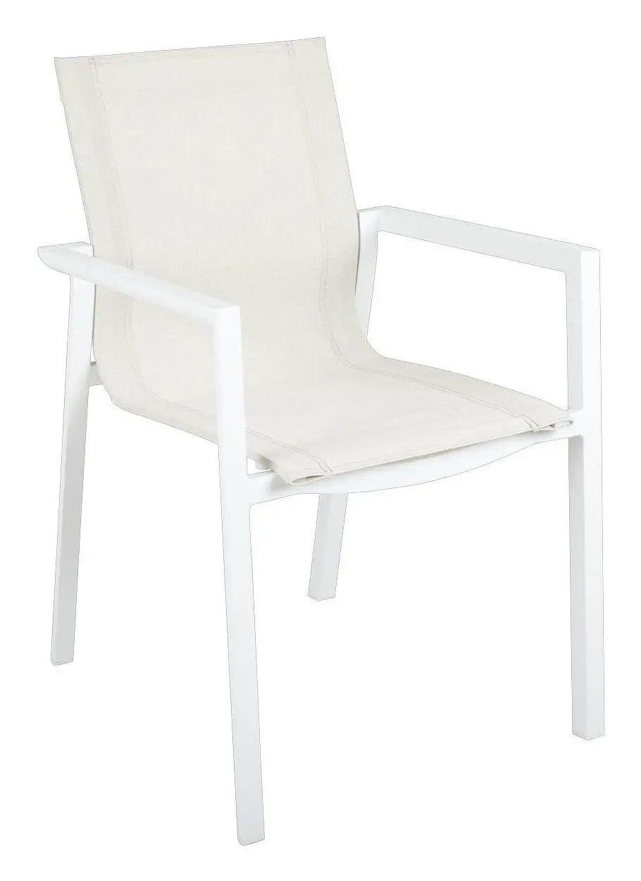 Delia Havestol m. arm, Hvid / offwhite textiline - UNOLIVING.COM