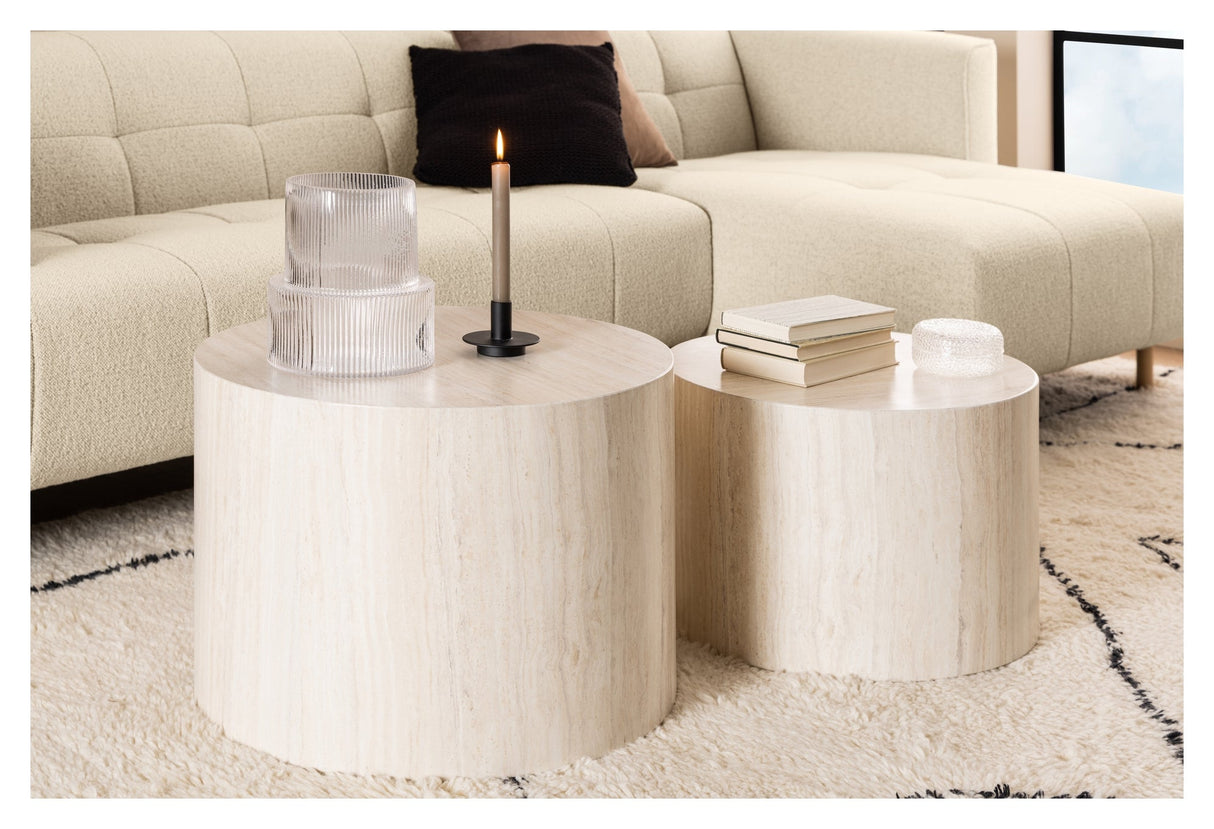 Dice, sofabord sæt Ø58 - beige - UNOLIVING.COM