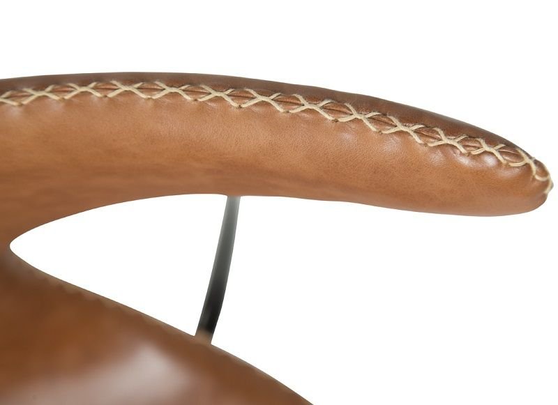 Dolphin Spisebordsstol, Lysebrun læder - UNOLIVING.COM