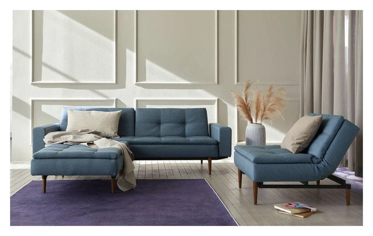 Dublexo Styletto Sovesofa m. armlæn, Soft/Indigo - UNOLIVING.COM