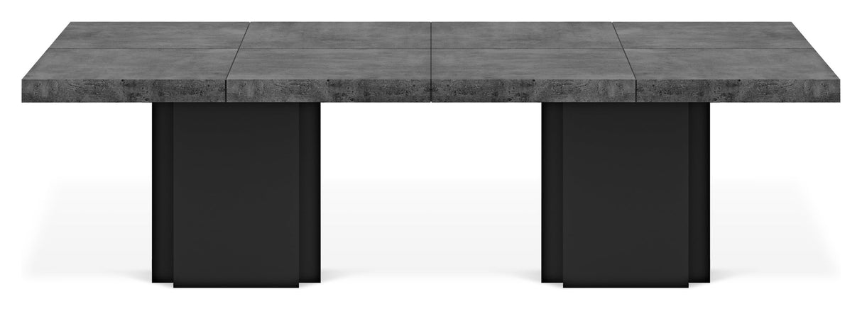 Dusk Spisebord, 262x130, Betongrå melamin/Mat sort - UNOLIVING.COM