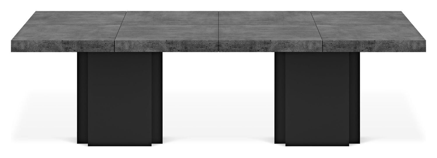 Dusk Spisebord, 262x130, Betongrå melamin/Mat sort - UNOLIVING.COM