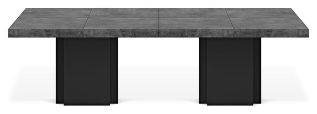 Dusk Spisebord, 262x130, Betongrå melamin/Mat sort - UNOLIVING.COM