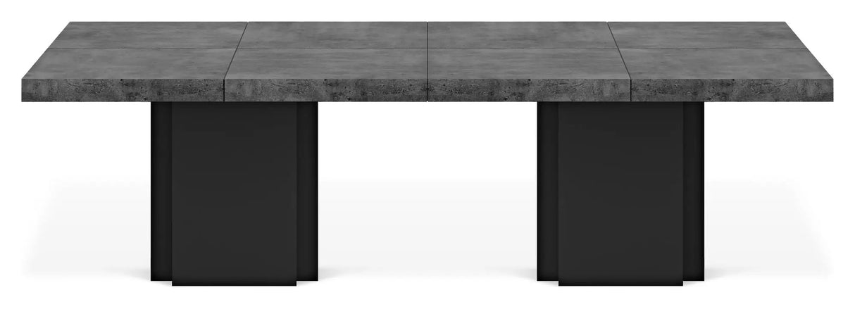 Dusk Spisebord, 262x130, Betongrå melamin/Mat sort - UNOLIVING.COM