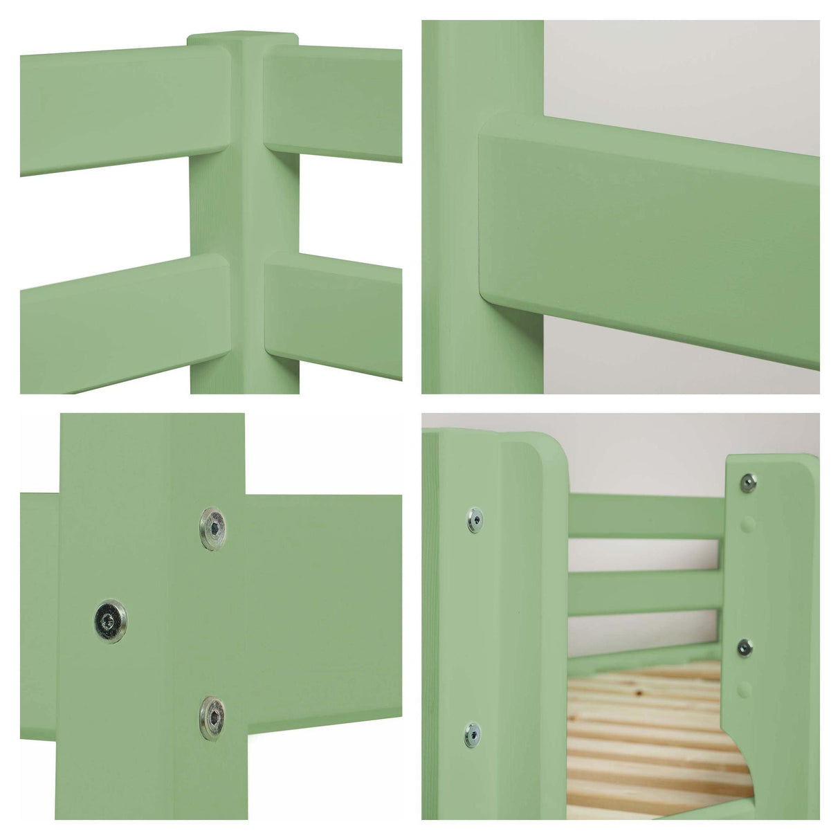 ECO Comfort halvhøj seng inkl. lamelbund 70x160 cm, Pale Green - Unoliving.com