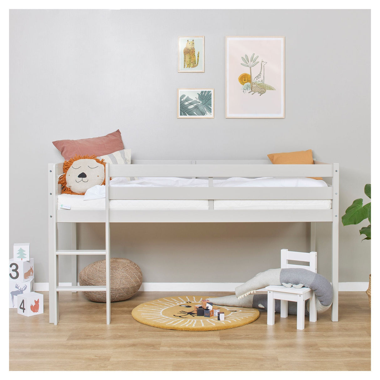 ECO Comfort halvhøj seng inkl. lamelbund 90x200 cm, Dove Grey - Unoliving.com