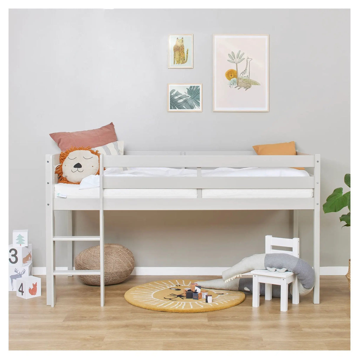 ECO Comfort halvhøj seng inkl. lamelbund 90x200 cm, Dove Grey - Unoliving.com