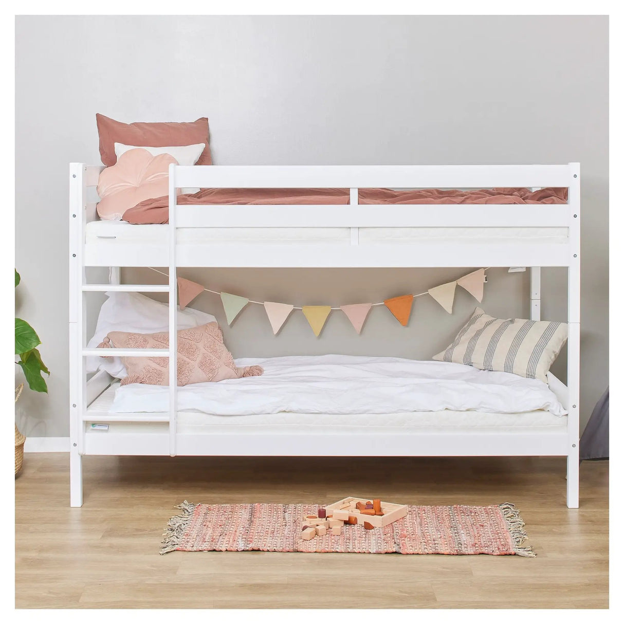 ECO Comfort køjeseng inkl. Lamelbund 90x200 cm, Hvid - Unoliving.com