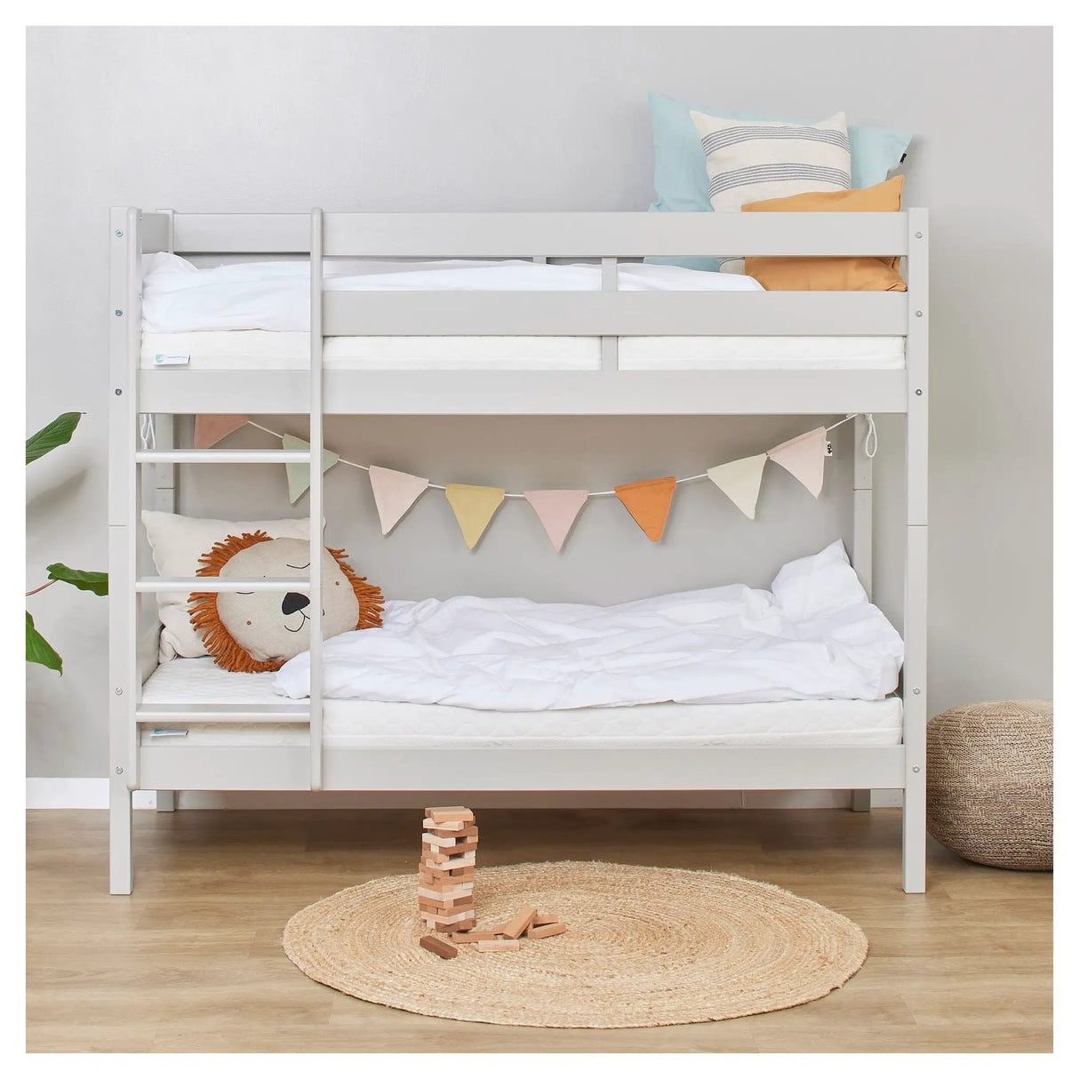 ECO Comfort køjeseng inkl. lamelbund 70x160 cm, Dove Grey - Unoliving.com